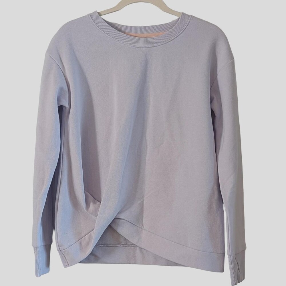 Girls Lavender Twist Front Sweatshirt All in Motion Fleece Pullover XL 14/16